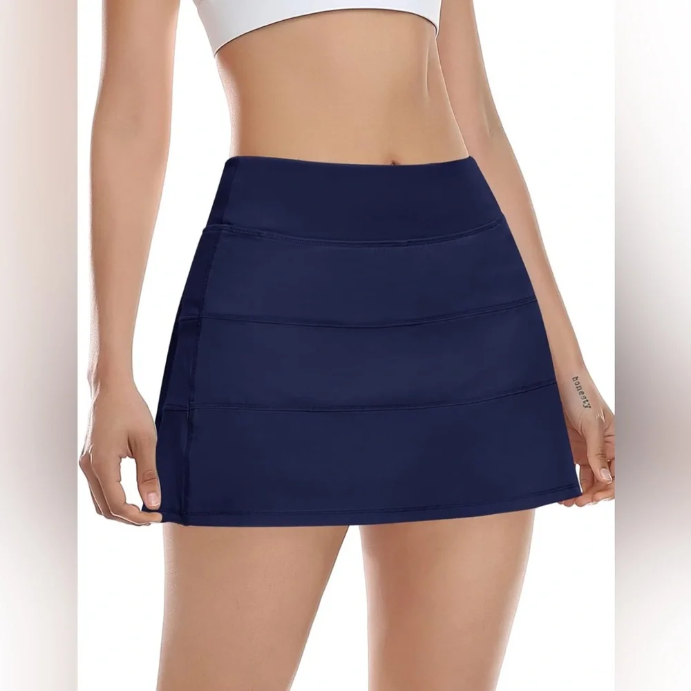 Werena Women's Athletic Pleated Tennis Skirt - Navy Blue - size XXL